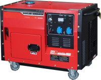 Бензиновый генератор Амперос LT7500CLE стартер в кожухе армейский фото