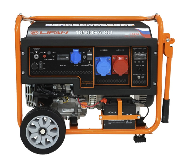 Бензиновый генератор Lifan 10500EA-3U с датчиком моточасов (с мощн без огранич при 1-но и 3-х фазном режиме) Бензиновый генератор Lifan 10500EA-3U с датчиком моточасов (с мощн без огранич при 1-но и 3-х фазном режиме) фото