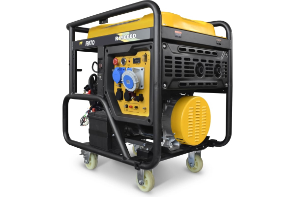 Бензиновый генератор RATO R19000D электростартер + колесный комплект 2-х тактный фото